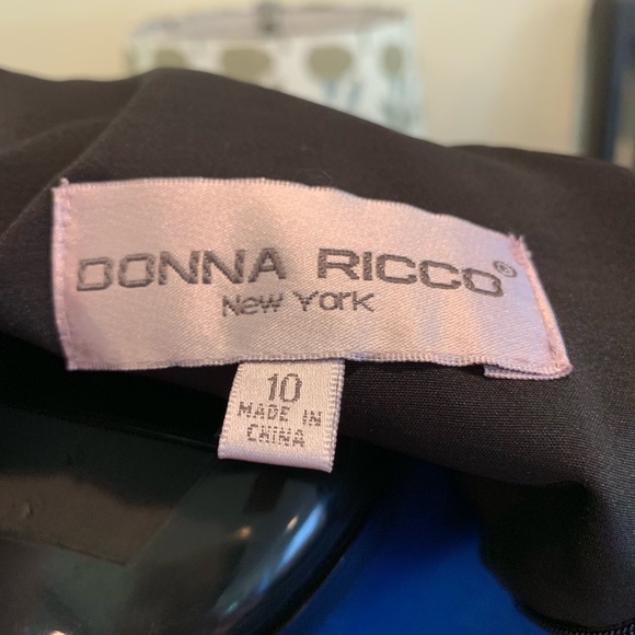 NWT Donna Ricco Black Ruched Cocktail Wrap Dress - Picture 5 of 6
